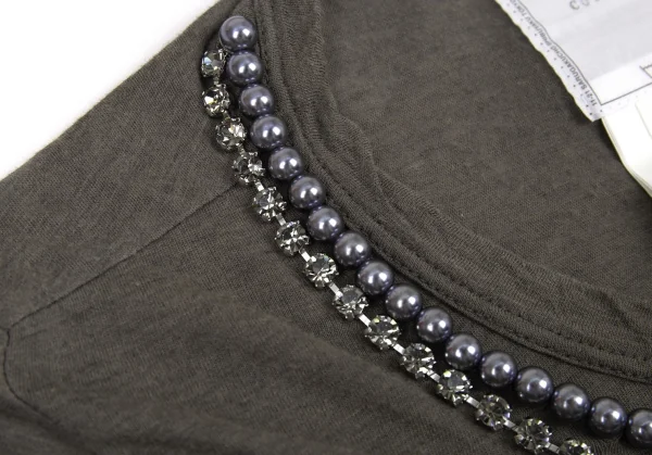 サカイsacai ビジュー装飾フレンチスリーブトップス カーキ2 K-90911_004