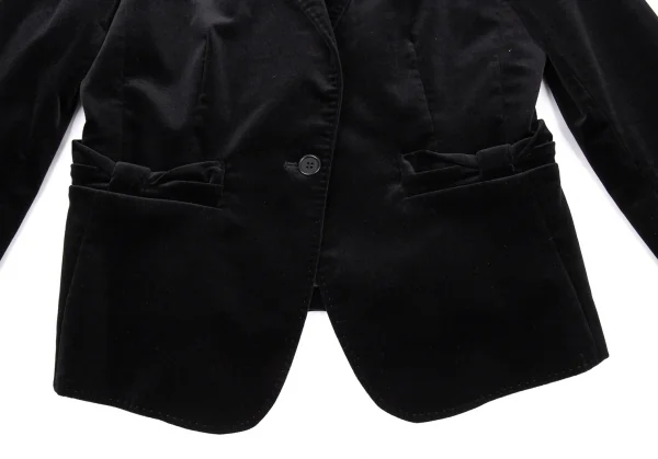ポールスミス ブラックレーベルPaul Smith BLACK LABEL ベロアリボンポケット1Bジャケット 黒44L K-90913_010