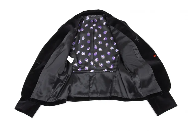 ポールスミス ブラックレーベルPaul Smith BLACK LABEL ベロアリボンポケット1Bジャケット 黒44L K-90913_013