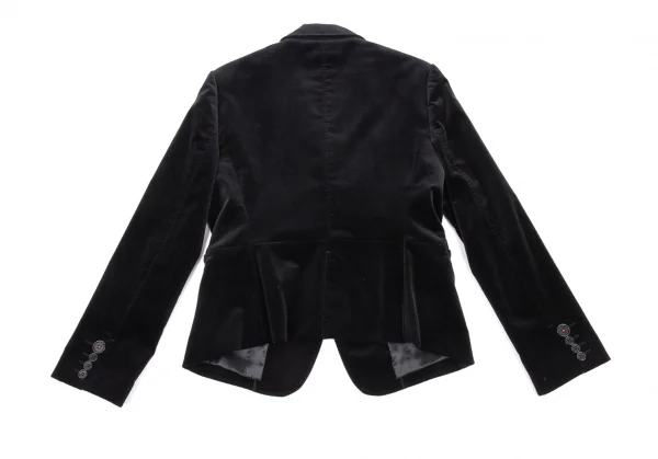 ポールスミス ブラックレーベルPaul Smith BLACK LABEL ベロアリボンポケット1Bジャケット 黒44L K-90913_016
