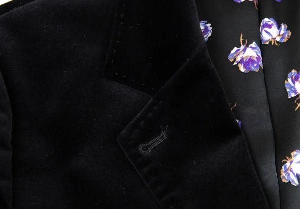 ポールスミス ブラックレーベルPaul Smith BLACK LABEL ベロアリボンポケット1Bジャケット 黒44L K-90913_004