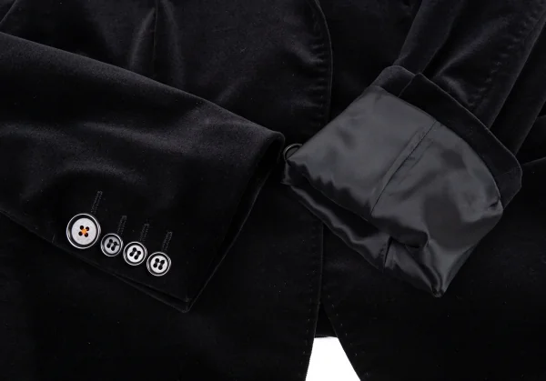 ポールスミス ブラックレーベルPaul Smith BLACK LABEL ベロアリボンポケット1Bジャケット 黒44L K-90913_007