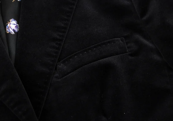 ポールスミス ブラックレーベルPaul Smith BLACK LABEL ベロアリボンポケット1Bジャケット 黒44L K-90913_009
