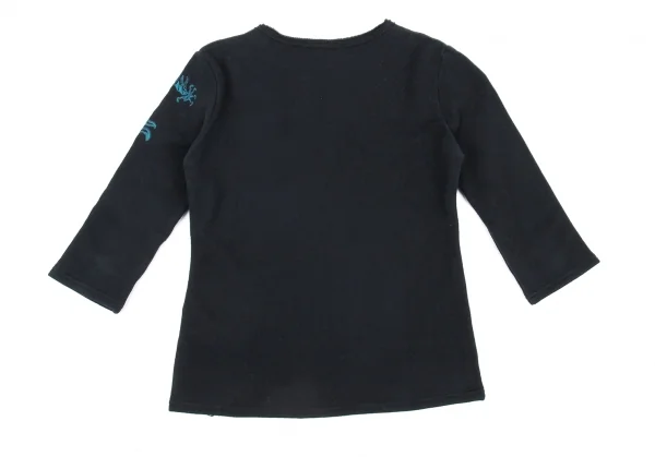 ヴィヴィアンタムVIVIENNETAM ドラゴン刺繍ヘンリーネックスウェット 黒1 K-90916_011