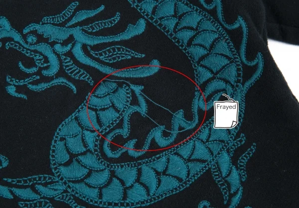 ヴィヴィアンタムVIVIENNETAM ドラゴン刺繍ヘンリーネックスウェット 黒1 K-90916_006