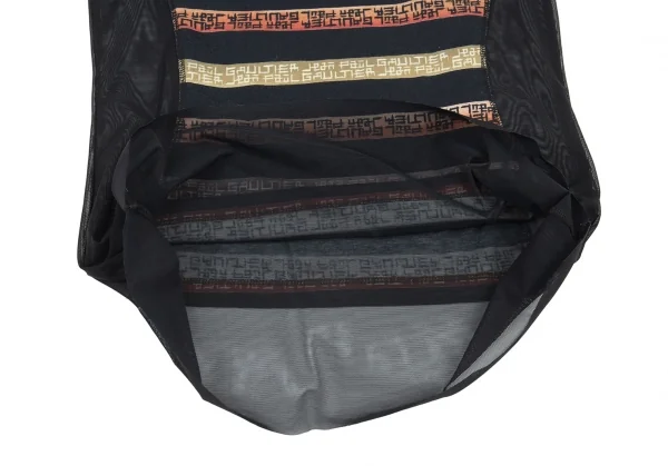 ジャンポールゴルチエ クラシックJean Paul GAULTIER CLASSIQUE ボーダー切替パワーネットTシャツ 黒40 K-90927_010