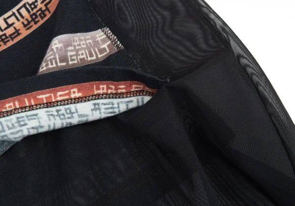 ジャンポールゴルチエ クラシックJean Paul GAULTIER CLASSIQUE ボーダー切替パワーネットTシャツ 黒40 K-90927_009