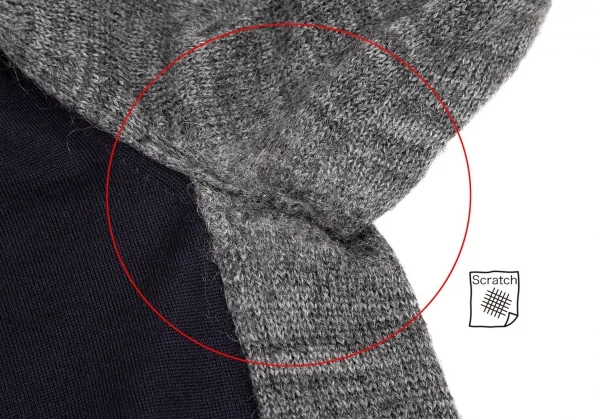 ジュンヤワタナベ コムデギャルソンJUNYA WATANABE COMME des GARCONS アーガイル切替ニットカーディガン 紺グレーS K-90931_006