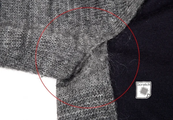 ジュンヤワタナベ コムデギャルソンJUNYA WATANABE COMME des GARCONS アーガイル切替ニットカーディガン 紺グレーS K-90931_007