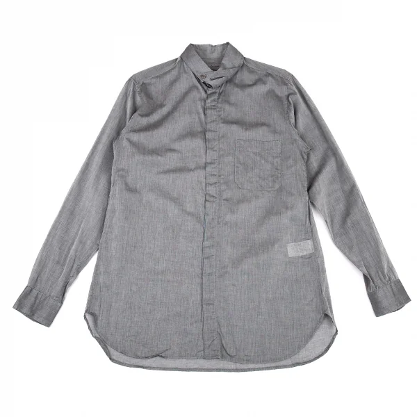 ヨウジヤマモト プールオムYohji Yamamoto POUR HOMME コットンカッティングカラーシャツ グレー2 K-90935_001