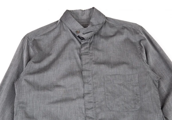 ヨウジヤマモト プールオムYohji Yamamoto POUR HOMME コットンカッティングカラーシャツ グレー2 K-90935_002