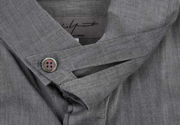 ヨウジヤマモト プールオムYohji Yamamoto POUR HOMME コットンカッティングカラーシャツ グレー2 K-90935_003