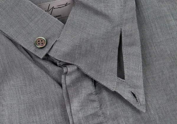 ヨウジヤマモト プールオムYohji Yamamoto POUR HOMME コットンカッティングカラーシャツ グレー2 K-90935_004