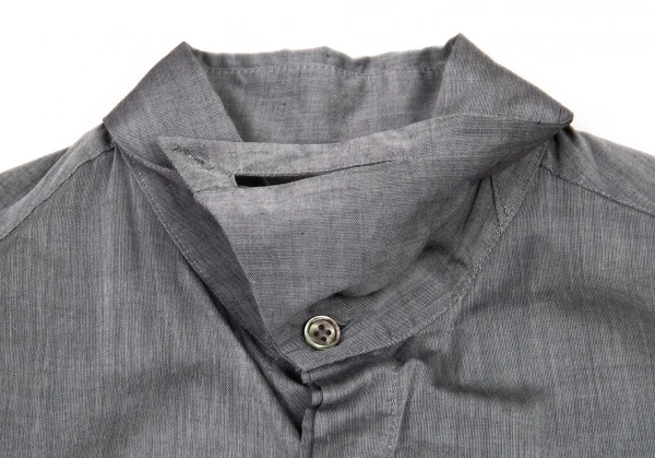 ヨウジヤマモト プールオムYohji Yamamoto POUR HOMME コットンカッティングカラーシャツ グレー2 K-90935_005