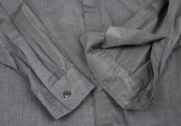 ヨウジヤマモト プールオムYohji Yamamoto POUR HOMME コットンカッティングカラーシャツ グレー2 K-90935_008