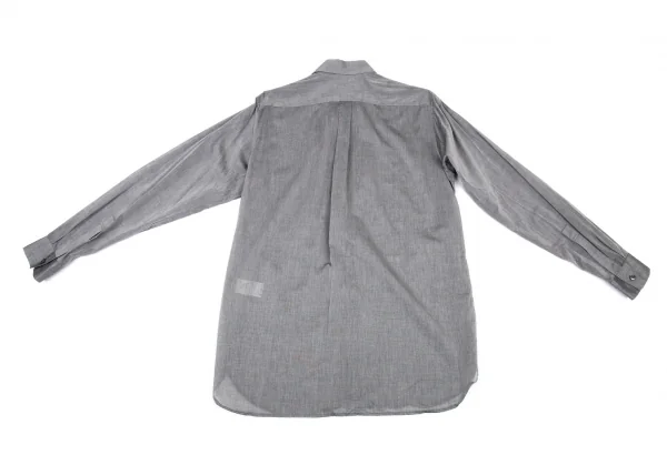 ヨウジヤマモト プールオムYohji Yamamoto POUR HOMME コットンカッティングカラーシャツ グレー2 K-90935_012