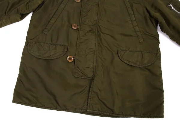 ワイズフォーメンY's for men 製品染め中綿ナイロンファーフードコート カーキ3 K-90942_010