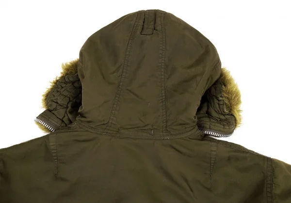 ワイズフォーメンY's for men 製品染め中綿ナイロンファーフードコート カーキ3 K-90942_016