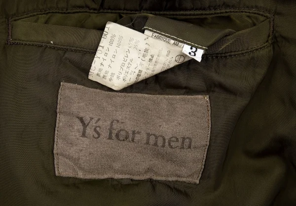 ワイズフォーメンY's for men 製品染め中綿ナイロンファーフードコート カーキ3 K-90942_019