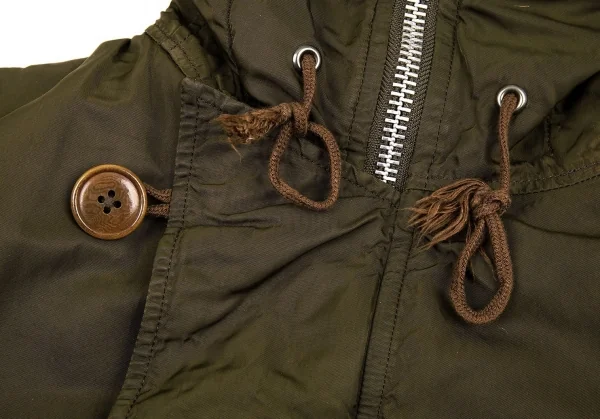 ワイズフォーメンY's for men 製品染め中綿ナイロンファーフードコート カーキ3 K-90942_006