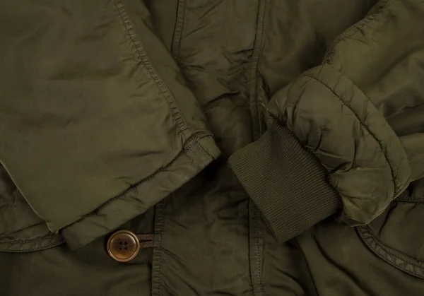 ワイズフォーメンY's for men 製品染め中綿ナイロンファーフードコート カーキ3 K-90942_008