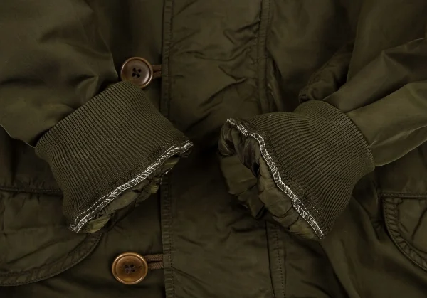 ワイズフォーメンY's for men 製品染め中綿ナイロンファーフードコート カーキ3 K-90942_009