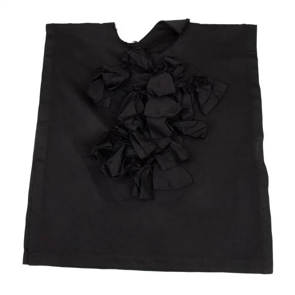 コムデギャルソンCOMME des GARCONS 製品染めエステルフリルマント 黒S K-90960_002