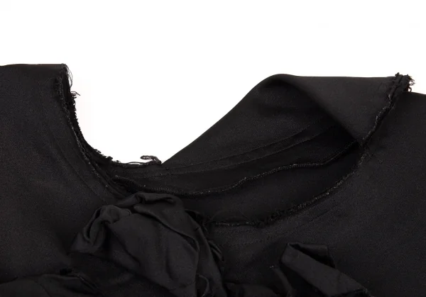 コムデギャルソンCOMME des GARCONS 製品染めエステルフリルマント 黒S K-90960_004
