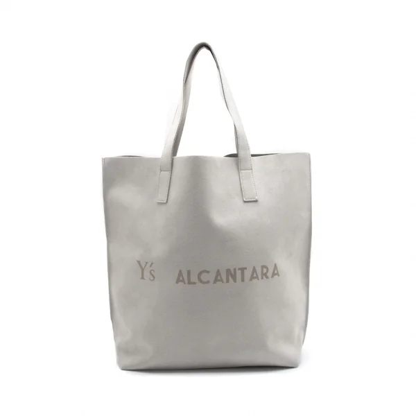 ワイズ×アルカンターラY's×ALCANTARA フェイクスウェードロゴプリントトートバッグ ライトグレー K-91018_001
