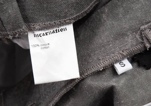 インカーネーションincarnation むら染めキャンバスDリングパンツ グレーS K-91020_016