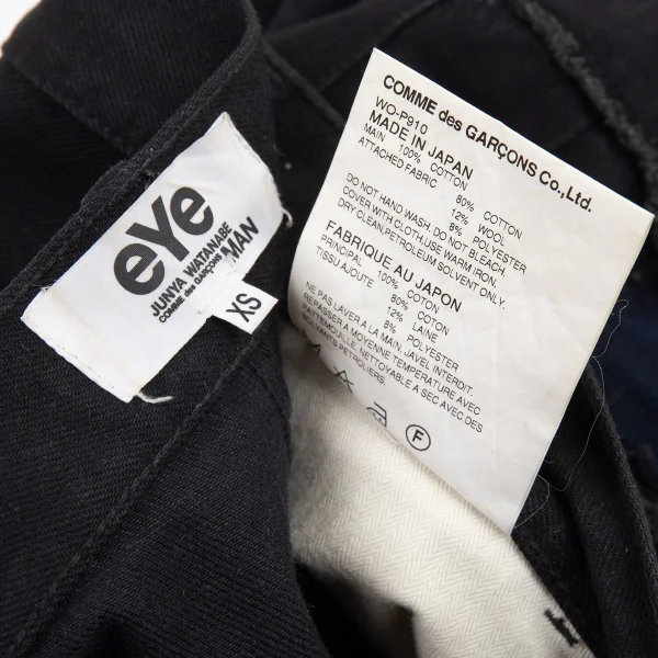 アイ ジュンヤワタナベ マン コムデギャルソン eYe JUNYA WATANABE MAN COMME des GARCONS コットンカツラギパッチワークパンツ 黒XS K-91022_016