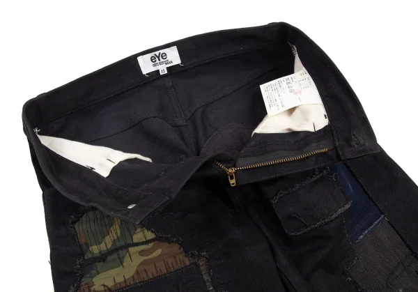 アイ ジュンヤワタナベ マン コムデギャルソン eYe JUNYA WATANABE MAN COMME des GARCONS コットンカツラギパッチワークパンツ 黒XS K-91022_005