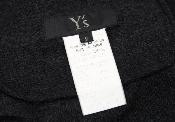 ワイズY's コットンアクリルニットサルエルパンツ チャコール2 K-91056_015