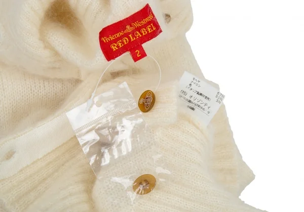 ヴィヴィアンウエストウッド レッドレーベルVivienne Westwood Red Label モヘヤハイネックカーディガン アイボリー2 K-91101_013