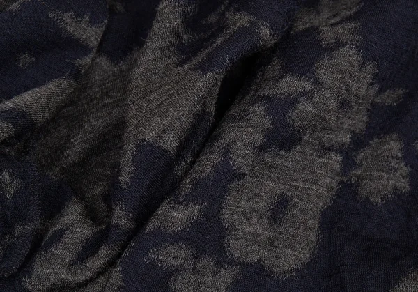 トリココムデギャルソンtricot COMME des GARCONS フラワージャガード後ろ開きニット 紺グレーS K-91111_012