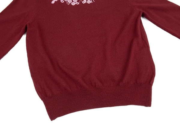 コムデギャルソン ガールCOMME des GARCONS GIRL デコルテビーズ装飾クルーネックニット ボルドーS K-91115_007