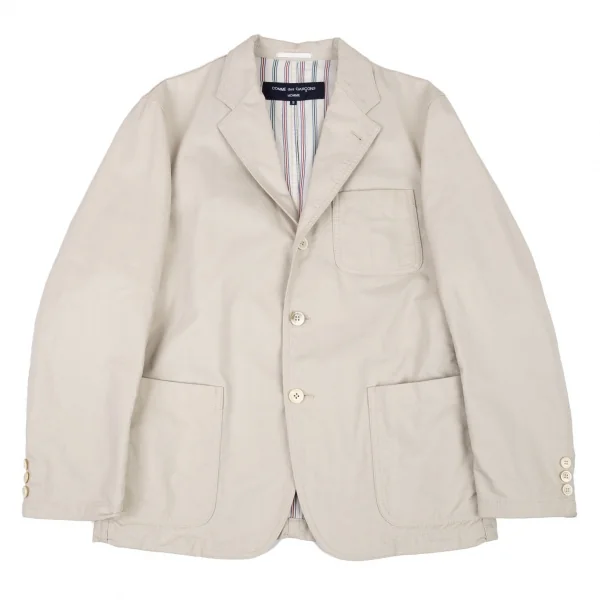 コムデギャルソン オムCOMME des GARCONS HOMME 裏ストライプコットンパッチポケットジャケット ベージュS K-91129_001
