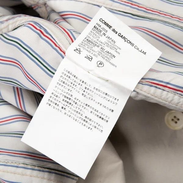 コムデギャルソン オムCOMME des GARCONS HOMME 裏ストライプコットンパッチポケットジャケット ベージュS K-91129_017
