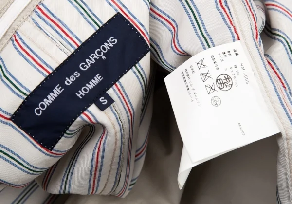 コムデギャルソン オムCOMME des GARCONS HOMME 裏ストライプコットンパッチポケットジャケット ベージュS K-91129_018