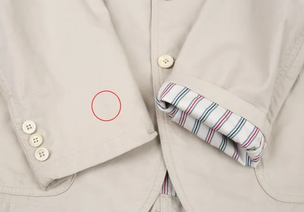 コムデギャルソン オムCOMME des GARCONS HOMME 裏ストライプコットンパッチポケットジャケット ベージュS K-91129_007
