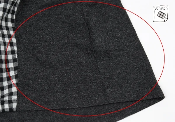 アツロウタヤマA/T ギンガムチェックフリル切替カットソー 3 グレー38 K-91140_010