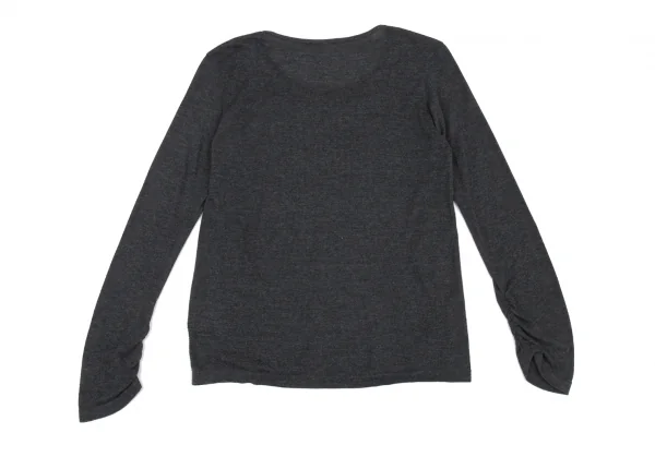 アツロウタヤマA/T ギンガムチェックフリル切替カットソー 3 グレー38 K-91140_013