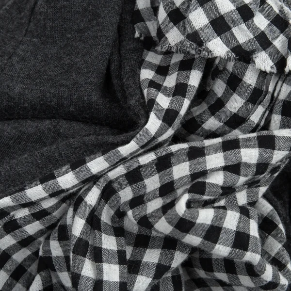 アツロウタヤマA/T ギンガムチェックフリル切替カットソー 3 グレー38 K-91140_014