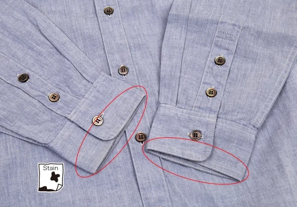 マドモアゼルノンノンMademoiselle NON NON ダンガリーシャツ 水色M位 K-91148_010