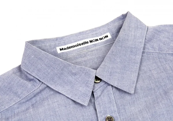 マドモアゼルノンノンMademoiselle NON NON ダンガリーシャツ 水色M位 K-91148_004