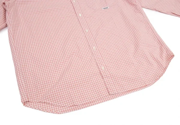 マドモアゼルノンノンMademoiselle NON NON コットンギンガムチェックシャツ ピンク白L位 K-91151_010