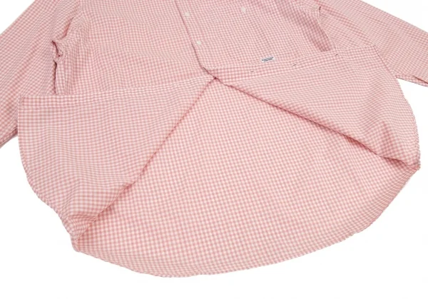 マドモアゼルノンノンMademoiselle NON NON コットンギンガムチェックシャツ ピンク白L位 K-91151_011