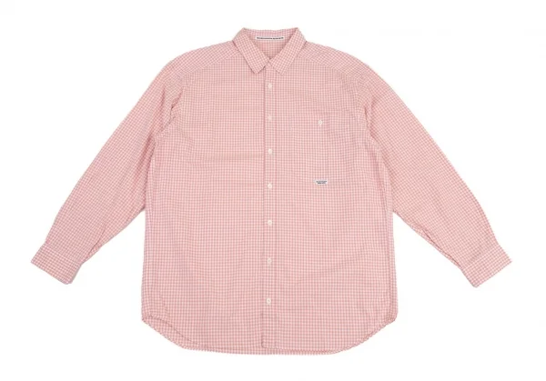 マドモアゼルノンノンMademoiselle NON NON コットンギンガムチェックシャツ ピンク白L位 K-91151_002