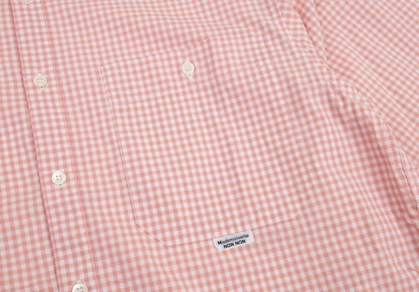マドモアゼルノンノンMademoiselle NON NON コットンギンガムチェックシャツ ピンク白L位 K-91151_006