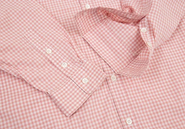 マドモアゼルノンノンMademoiselle NON NON コットンギンガムチェックシャツ ピンク白L位 K-91151_009